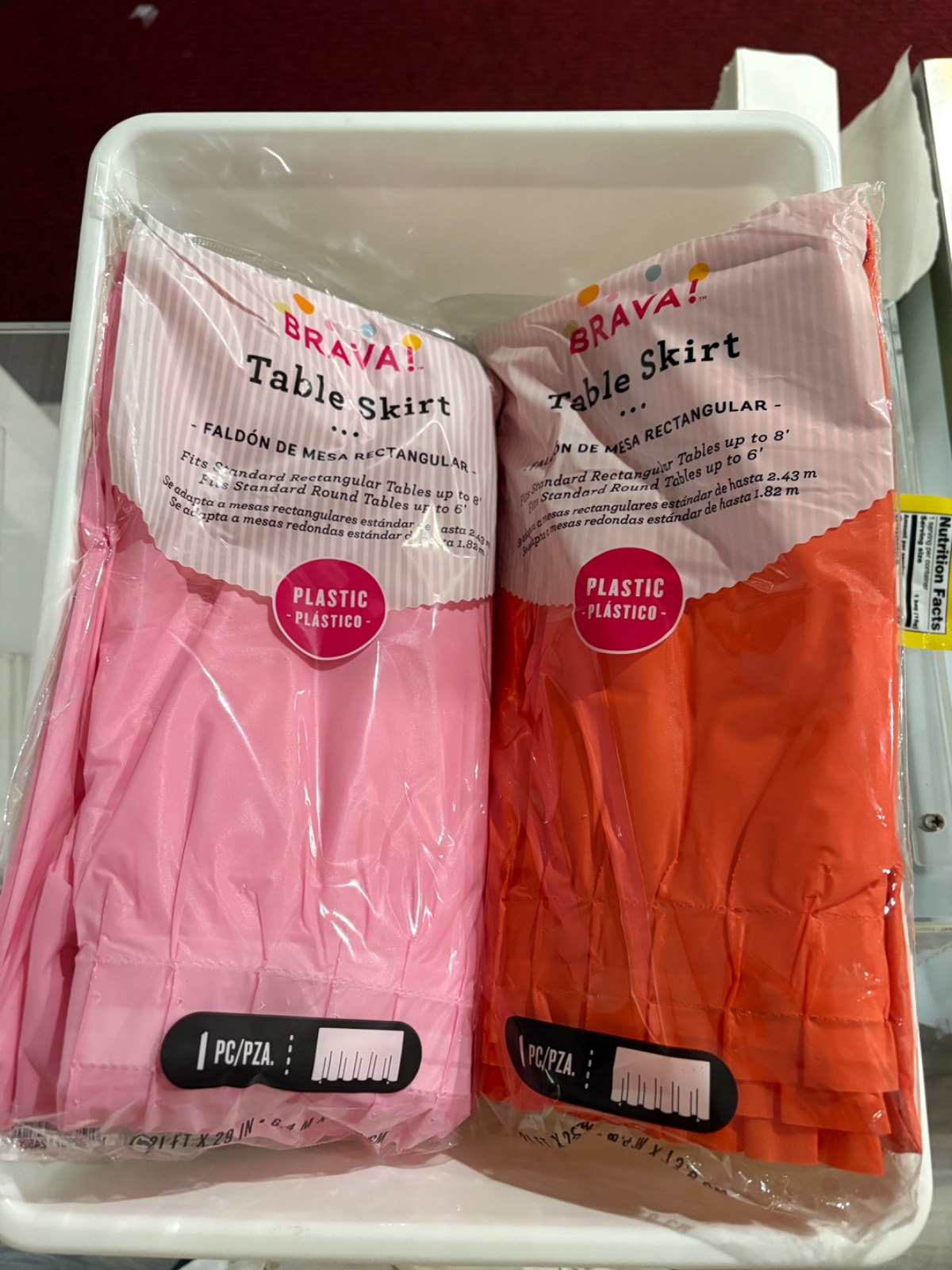 Brava! Table Skirt (Pink & Orange)
