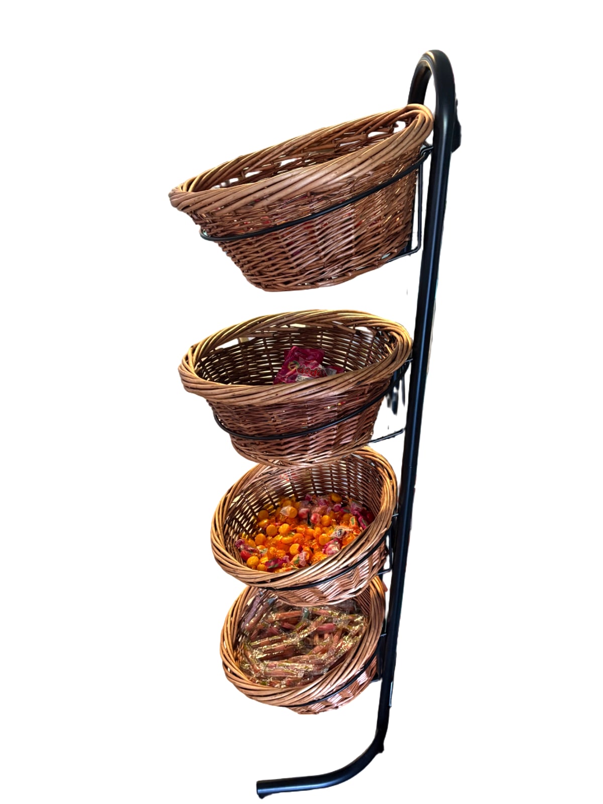 4-Tier Wicker Display Stand