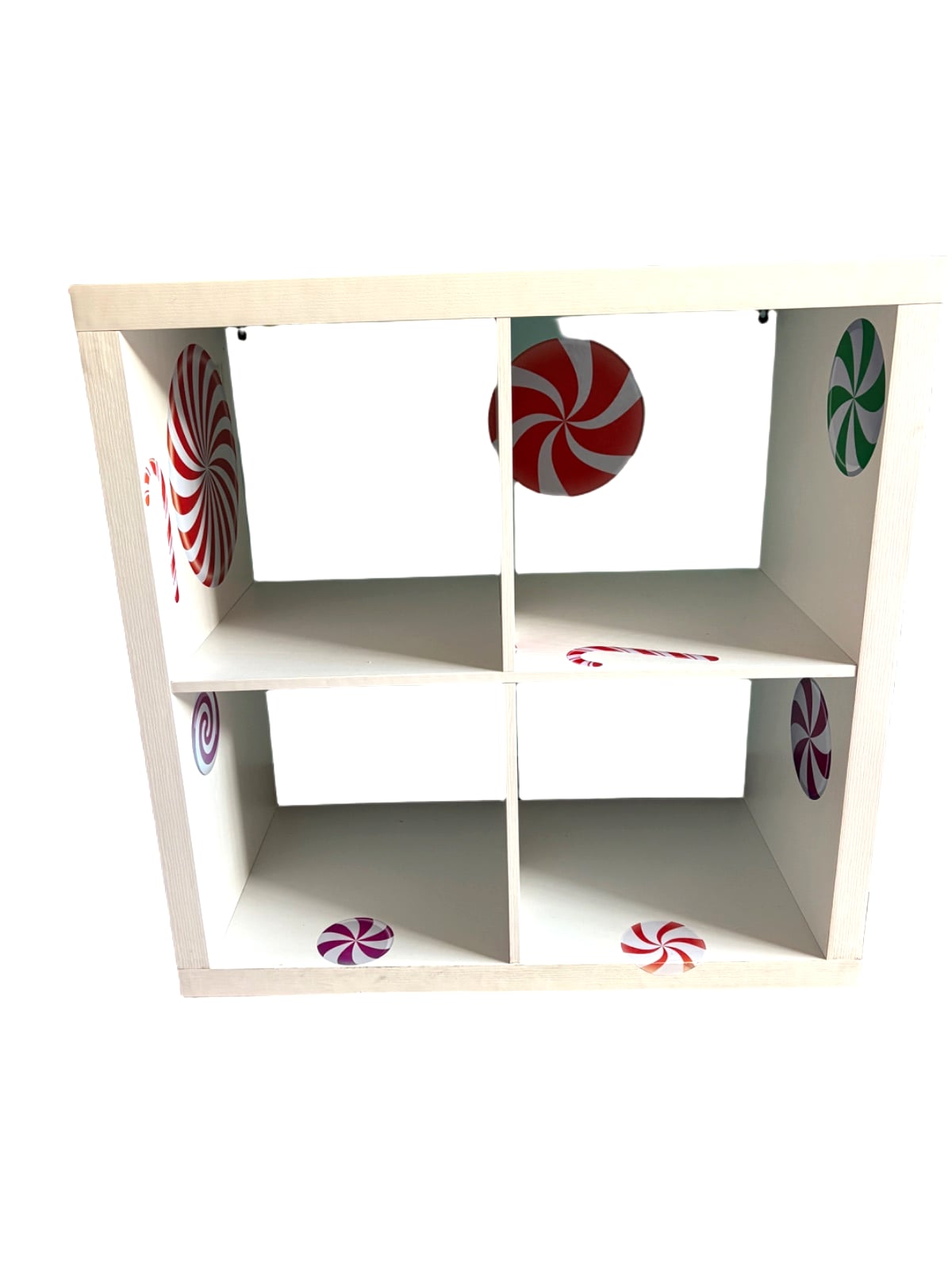 White Display Shelf with Candy Design