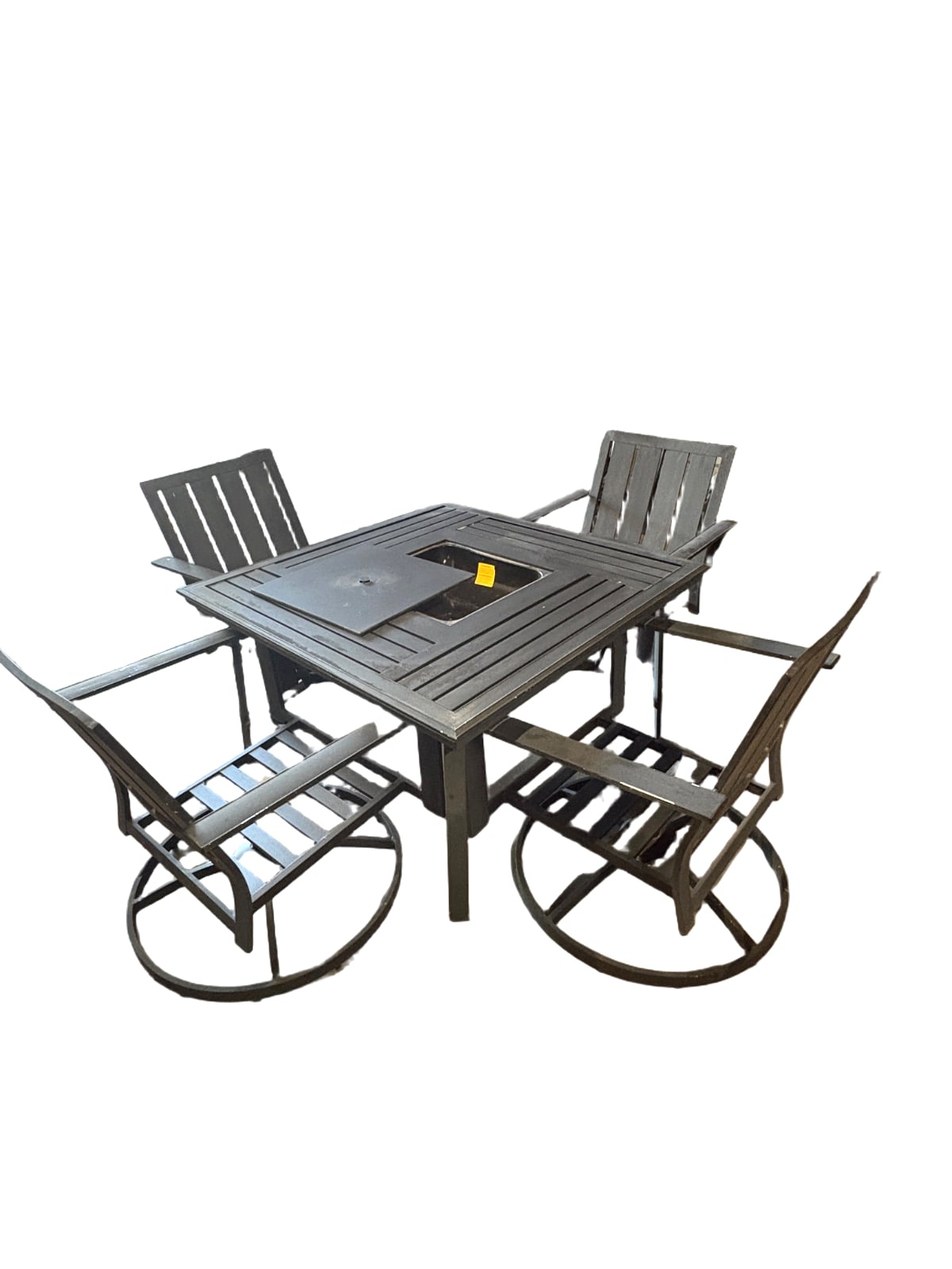Outdoor Dining Set with Fire Pit