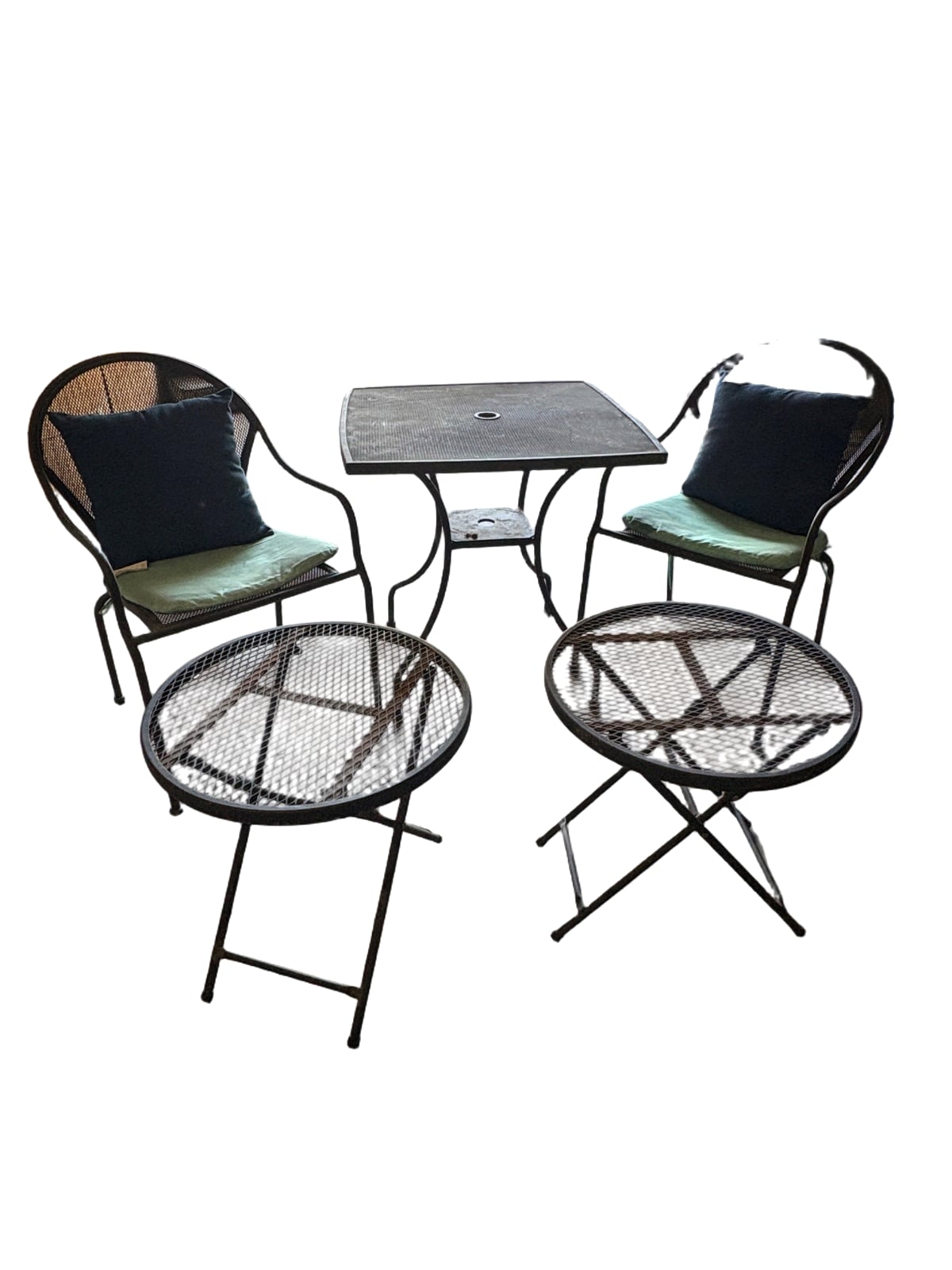 Outdoor Bistro Set with Two Chairs and Table