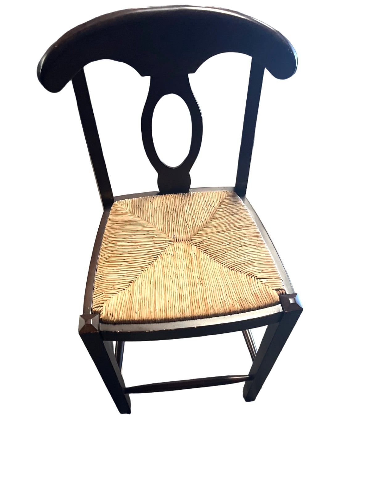 Wooden Bar Stool with Woven Seat