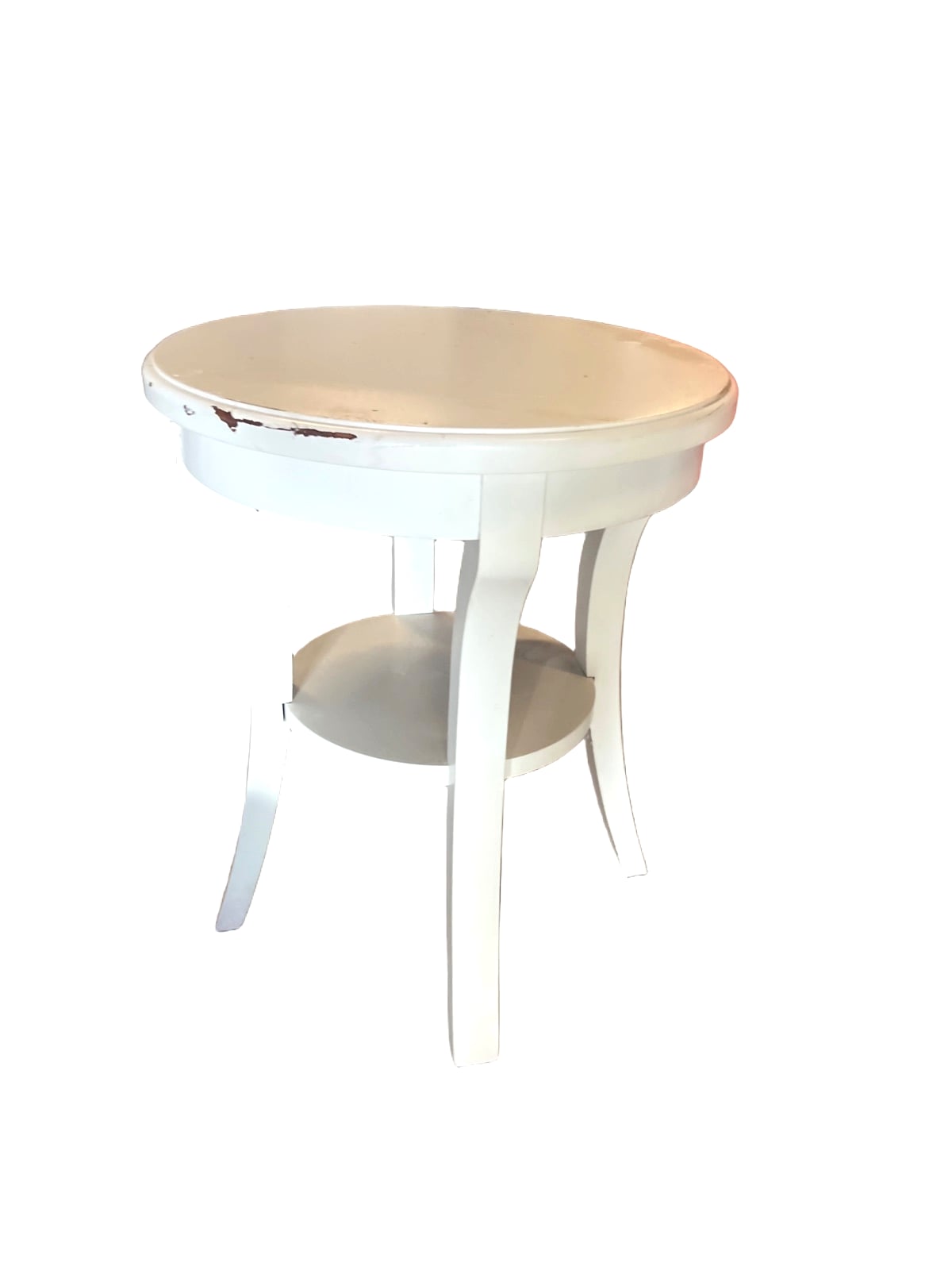White Round Side Table